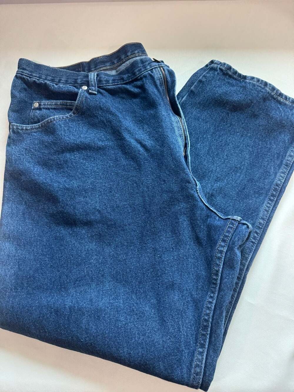 Relaxed Fit Blue Denim Jeans Classic 5 Pocket Workwear Men’s 42x30